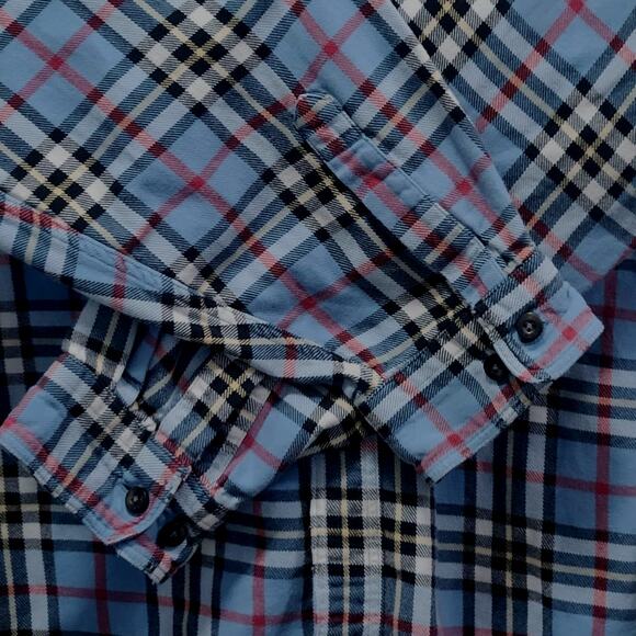 L.L.Bean Men's Flannel Blue/Multi Plaid Button-up/down Long-Sleeve Shirt Sz XXL - Picture 6 of 9